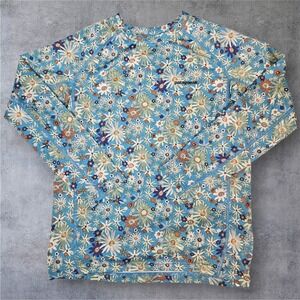 Patagonia Girls Capilene Silkweight Floral Long Sleeve Rash Guard Size Small A40